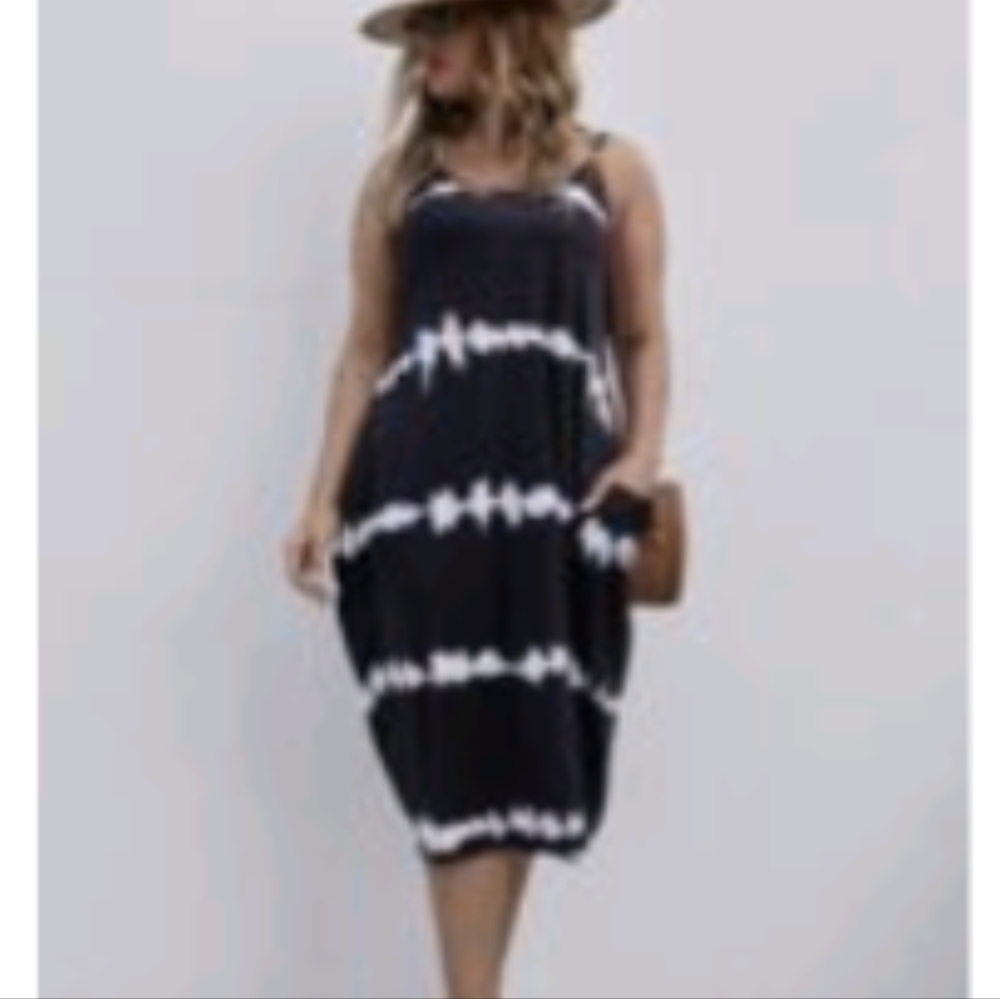 Shein Curve Tie-dyed Dress Or Bathing Suit Dress with pockets